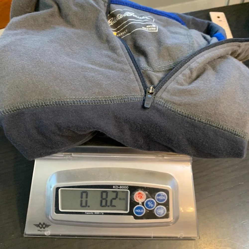 Eddie Bauer Travex Mens Medium Gray Blue 1/4‎ Zip Pullover Gorpcore Outdoorsy